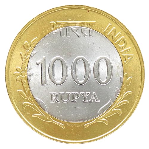 Image of 1000 Rupees, India Fantasy Rare Bi-Metallic Coin (Mahatma Gandhi TY-2)