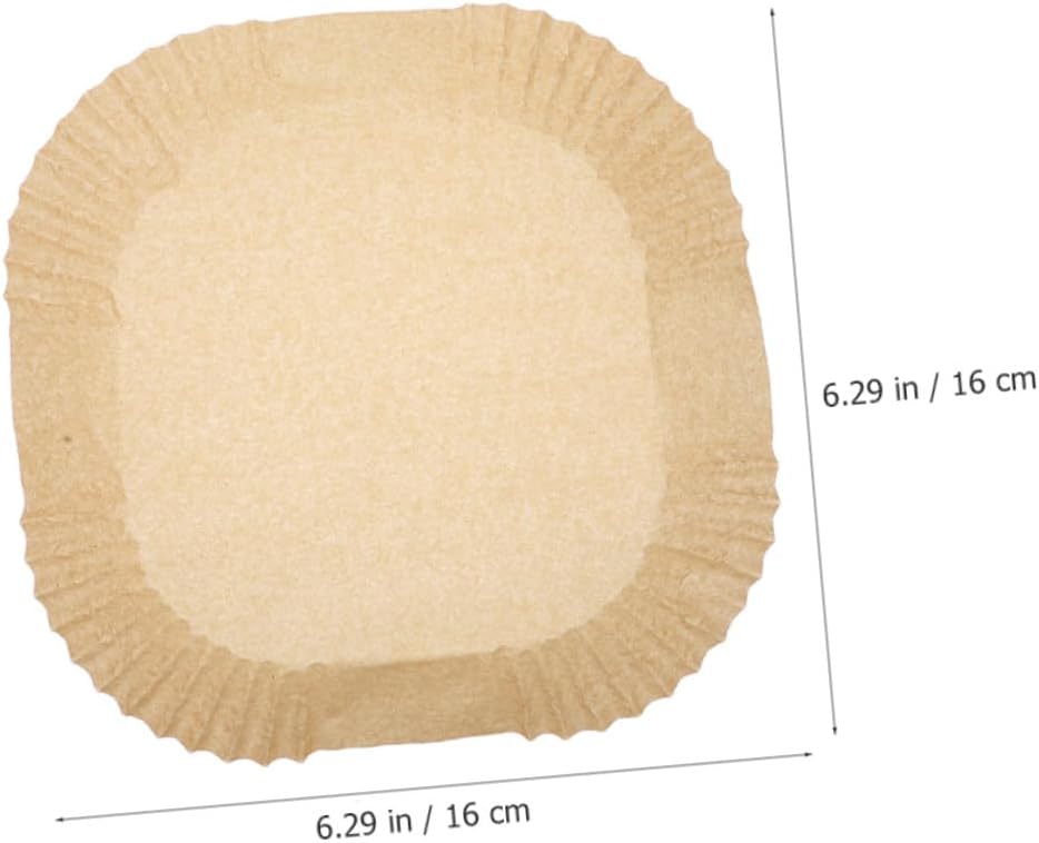 BESPORTBLE 300pcs Air Fryer Paper Liners Non-stick Baking Parchment Paper Heat-resistant Square Liners 16cm for Oven Air Fryer Cooking and Baking Accessories