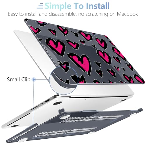 Image of MEEgoodo Case for MacBook Pro 16 inch 2026 2024 2023 2021, Laptop Hard Shell Compatible with M5 M4 M3 M2 M1 Pro /Max Chip, Fit Model A3429 /A3428 /A3403 /A3186 /A2991 /A2780 /A2485, Handwritten Heart