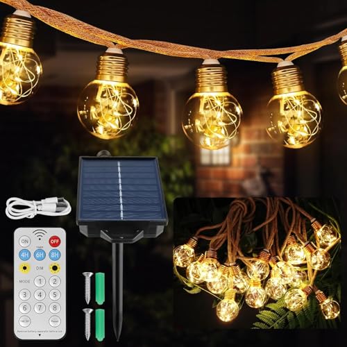 Guirlande lumineuse solar blanc chaud IP65 contre la pluie pour sublimer le patio