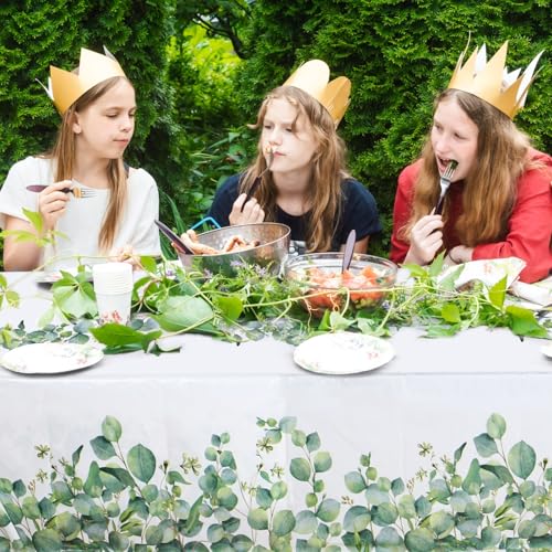 Nappe jetable vert sauge en plastique imperméable pour table rectangulaire