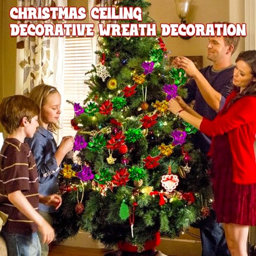 5Pcs Christmas Foil Garland - Ceiling Decorations Streamers & Hanging Decorations for Xmas & Valentine's Party Supplies - Image 3