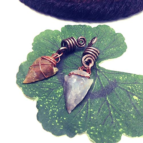Agate Gemstone Arrow Head Dreadlock Bead Loc Jewelry Braiding Hair Accessory Natural Stone Decorations
