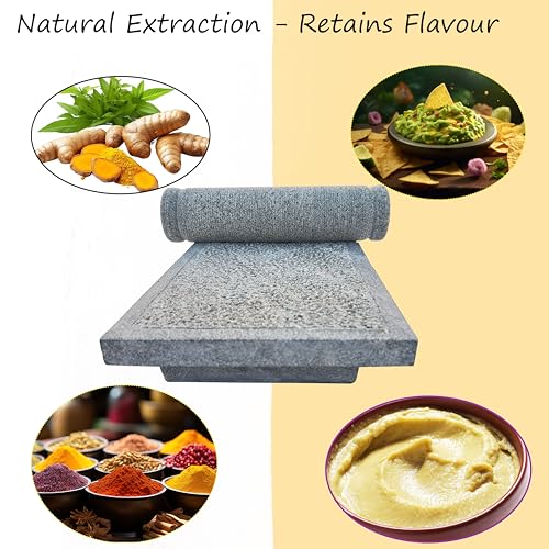 Image of Neolithic- Pure Stone- Ammikallu -Traditional Hand Grinder|Sil batta|12 Inch|Heavy Duty-12 kg|Authentic Indian Kitchen Tool for Grinding Spices and Grains