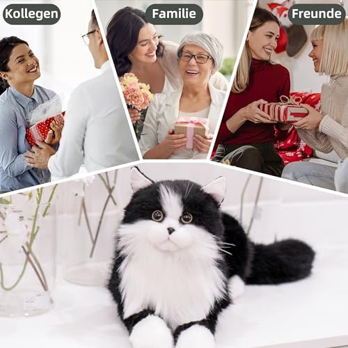 Chongker 3.3Lbs Schweres Plüschtier Handgefertigt Realistische Ragdoll-Katze Plüschtier Begleiter Haustier Geschenk für Mädchen Jungen ältere Menschen Weicher Plüsch Süß