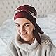 CAREBELL Smooth Ikat Turban aus Bambus, für Haarausfall, Bordeaux, Kopfbedeckung
