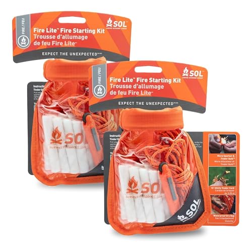 S.O.L. Survival Fire Lite Kit & Dry Bag (2-Pack)