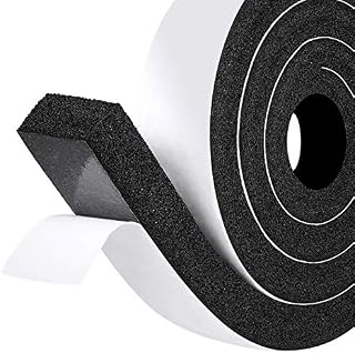 fowong Open Cell Foam Insulation, 50mm(Width) X 25mm(Thick) X 2M(Length), Window Insulation Weather Stripping Air Conditioner Seal Low Density Foam Tape Shock-Absorbing