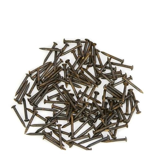 10/20/50/100 piezas Clavos mini cabeza redonda en latón antiguo, bronce, cobre puro, diámetro 1.2-2.8mm, longitud 8-50mm para bisagra de muebles y tambor (Color: (20pcs)2.8x30mm)((10pcs)2.8x50mm) miniatura 2