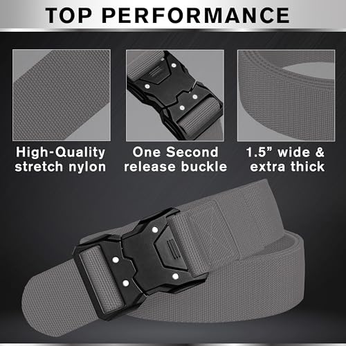 Image of TECEUM Tactical Belt - Heavy-Duty & Quick Release - Military, Work, Rigger, Duty & Utility Belt for Men