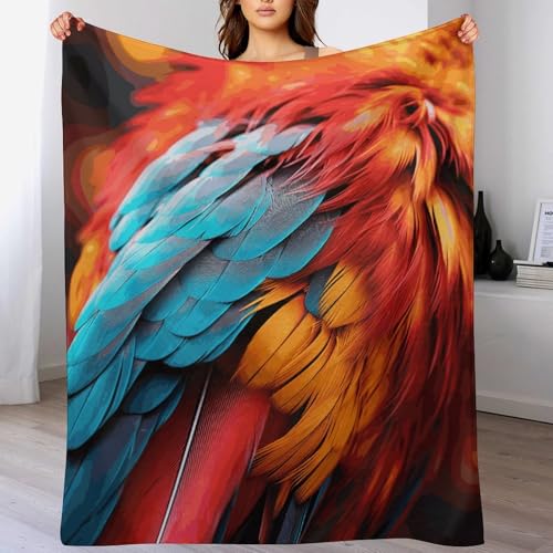 Couverture en flanelle douce de qualité supérieure jeté de lit imprimé plumes - 5