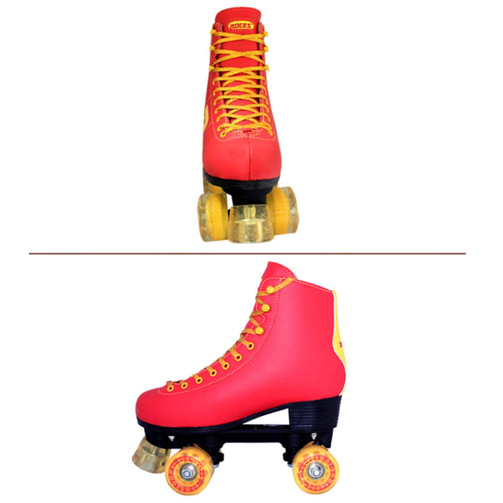 Pattini A Rotelle per Uomo Skate A Rulli da Esterno da Uomo, in Pelle PU Double Row 4 Ruote Pattini A Rotelle, con Borsa, per Bambini Unisex E Adulti
