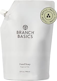 Gel Hand Soap Refill – 32oz Pouch | Plant & Mineral-Based Formula with Aloe, Chamomile & Meadowfoam Oil | Fragrance-Free, Gentle & Safe for Sensitive Skin