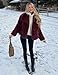 Yimoon Womens Faux Fur Coat Lapel Open Front Fluffy Shaggy Jacket Winter Warm Furry Overcoat(WineRed-S)