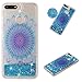 Produktbild Miagon Flüssig Hülle für Huawei Y7 2018,Glitzer Weich Treibsand Handyhülle Glitter Quicksand Silikon TPU Bumper Schutzhülle Case Cover-Blau Totem Blume