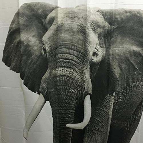 Dodou Animals Digital Printing Animal Shower Curtain Art Bathroom Decor Elephant Design Polyester Waterproof Fabric Bathroom Accessories With Hooks （72''Wx72''H ） #TOP1