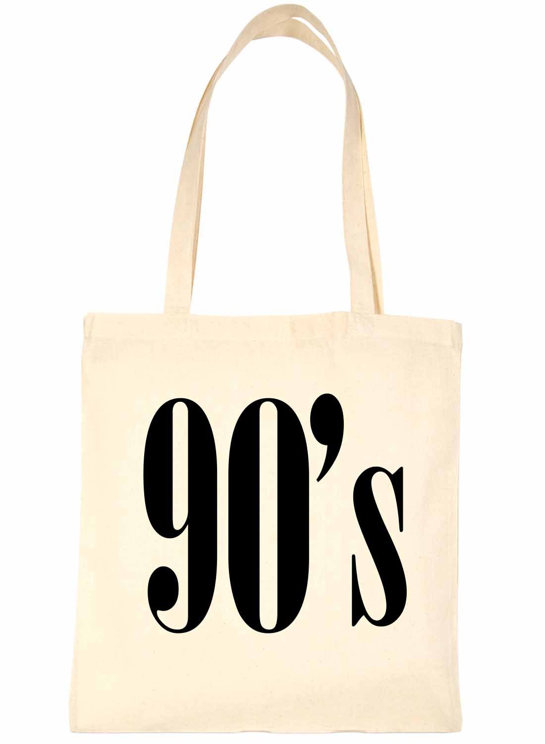 Print4U The 90's Nineties Music Lover Shopping Tote Bag Natural