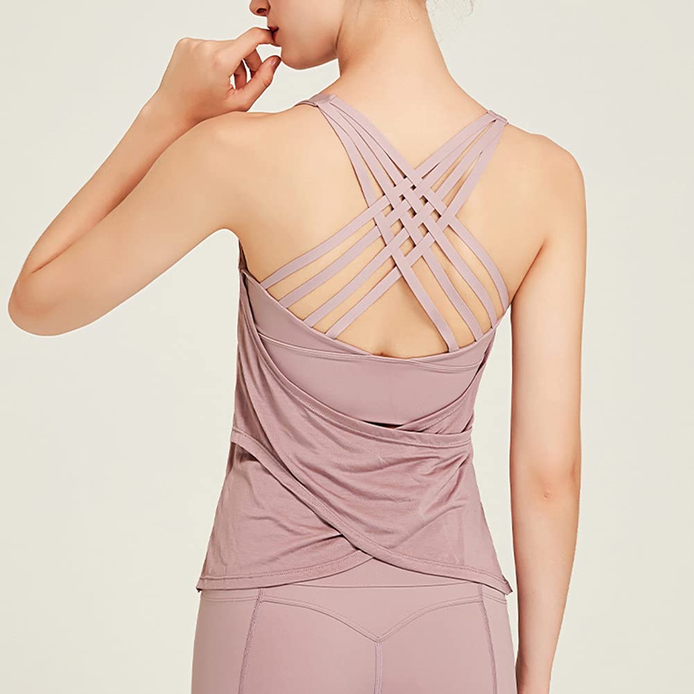 Canottiere da Yoga da Donna con Reggiseno Incorporato Canottiere da Palestra Canottiere Sportive Canotta Senza Maniche Sexy