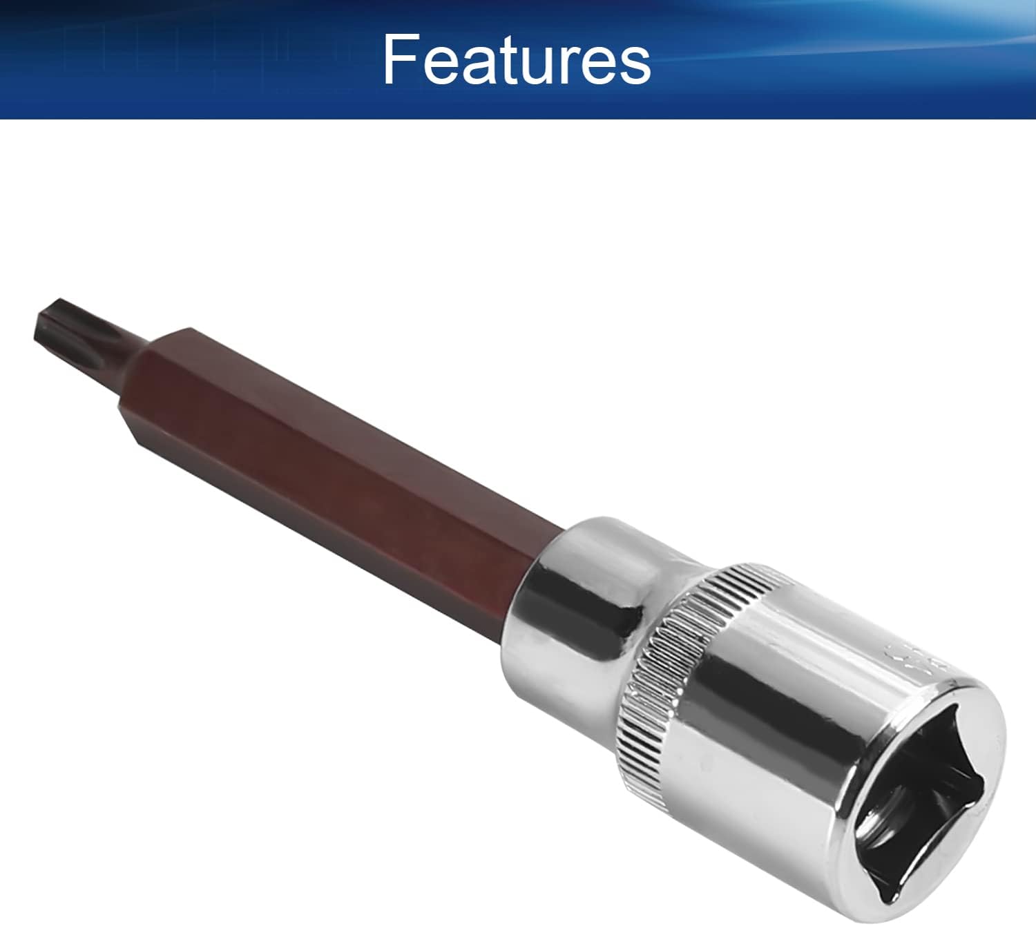 Auniwaig 1/2 Inch Drive x T30 Torx Bit Socket, CR-V Star Impact Sockets, Metric S2 Alloy Steel Bit, 100mm/4" Length