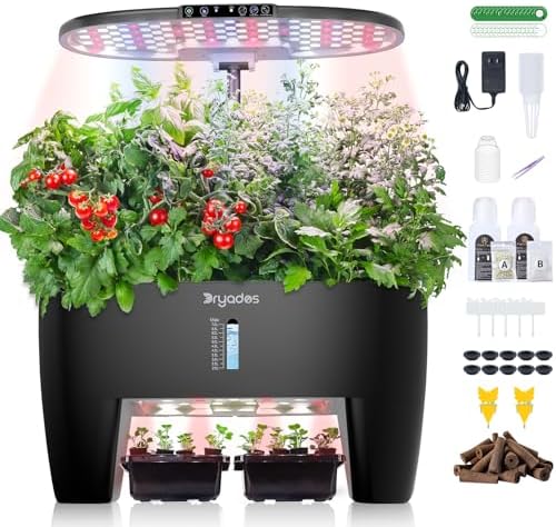 Hydroponic Growing System Kit 16 Pods, Smart Herb Garden with Spr...