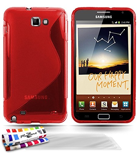 ORIGINAL Le S Premium Flexible Shell Case with 3 Ultra Clear Screen Protectors for Samsung Galaxy Note - Red