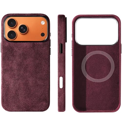 Coque iPhone Air en Alcantara rouge avec protection caméra et design magnétique