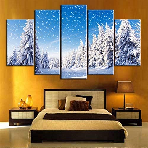 Albero di Natale stampabile da parete / Decorazione murale rustica invernale / Dipinto di un pino innevato / Decorazione natalizia antica Stampa natalizia vintage - Italia