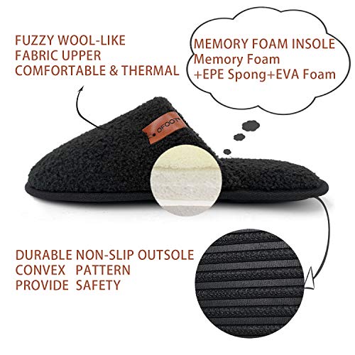 ofoot Womens Warm Fuzzy House Slippers Indoor Slip On Bedroom Shoes with Memory Foam Insole Non Skid Rubber Soles3
