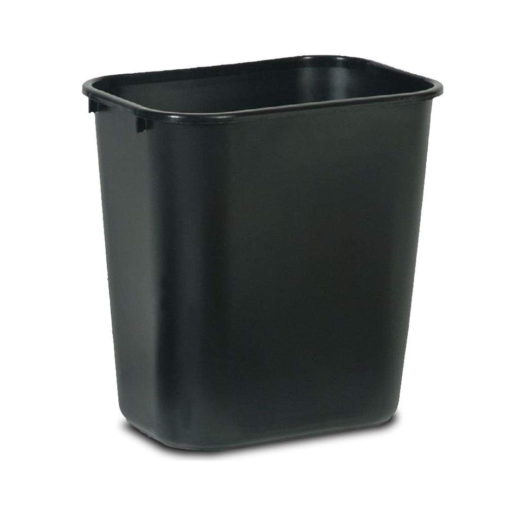 Plastic Garbage Home Office Recycle Bin 7 Gal Black - Outdoor Trash can - Kitchen Trash can - Trash can for Bathroom - Kitchen Trash can - Outdoor Trash can for Patio - Camping Trash can.