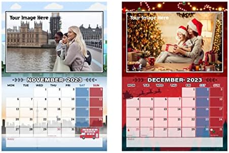 Getagift Personalised Calendar - 12 Photographs One Each Month, Memories My First Year UK-IRELAND 2023 A4 Spiral Bound Wall Hanging Calendar Planner/Organiser, Birthday Family Wedding., White