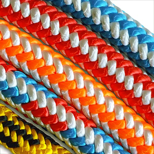 Pelican Rope 16-Strand 1/2 in (12.7 mm) Arborist-16™ Rope - 5400 lbs MBS - Static Climbing Rope - Rescue Operations - High Visibility - 120 ft - Tight Spliced Eye - Blue/White - Made in The USA