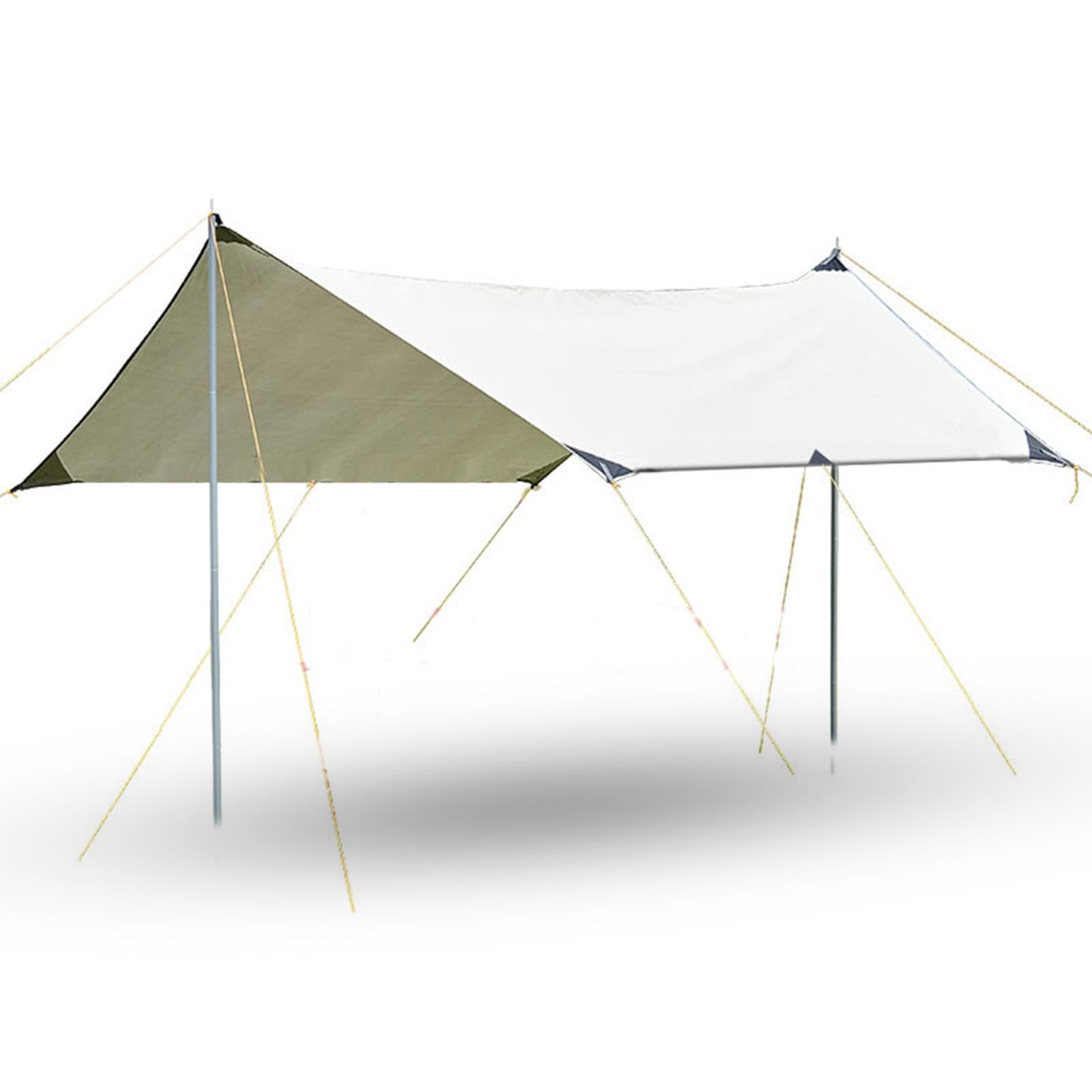 Telo antipioggia per amaca, in tessuto Oxford 210D, 300 x 300 x 215 cm | telo impermeabile per campeggio, set con paletti, paletti, corde antivento, per zaino in spalla, escursionismo