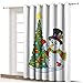 Cortinas opacas anchas con diseño de muñeco de nieve para puerta de cristal corredera de cristal de 254 x 274 cm
