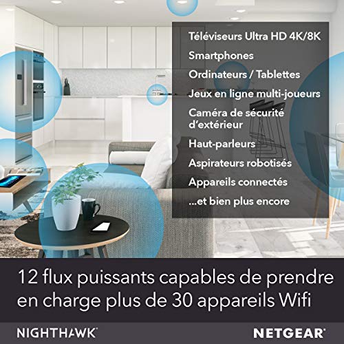 RAX120 Router WiFi 6 Nighthawk AX12, Velocità WiFi AX6000, Capacità per Oltre 30 Dispositivi, 5 Porte Gigabit, 2 Porte USB 3.0 - Router - Immagine 3