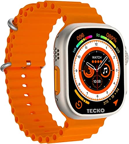 Image of Nick jones T800 Ultra Smartwatch with 1.05 inch HD Display, Bluetooth Calling Multiple Sports Modes, Multiple Watch Faces, Spo2 & Heart Rate Monitoring, Call Notification Orange(Sim Not Supported)