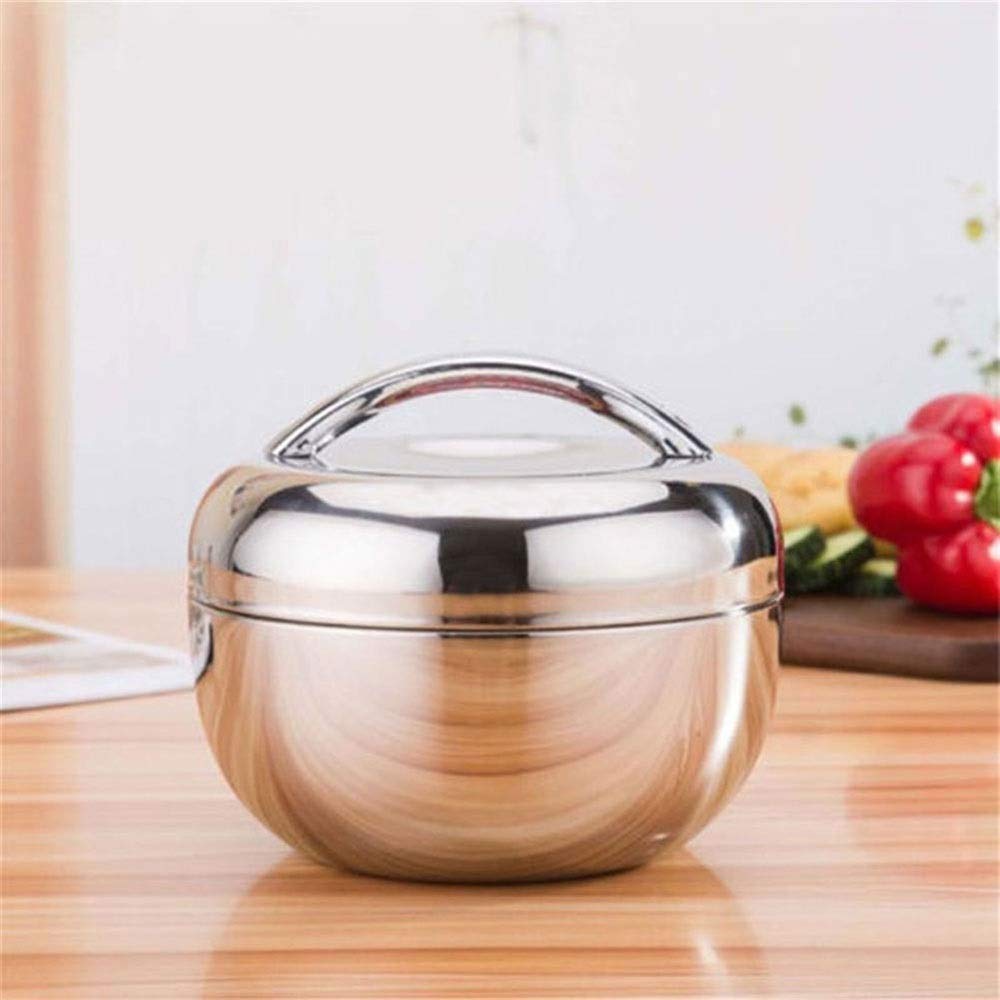 fiambrera, Cajas Bento Mini de acero inoxidable, caja redonda doble capa
