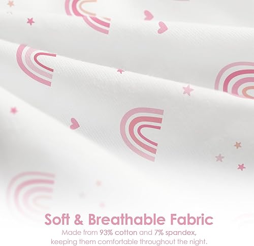 Miniatura 3 de Manta para bebé de 0 a 2 meses, saco de dormir de algodón con cremallera y brazos, mantas para niñas recién nacidas (lazo, arcoíris, paquete de 2)