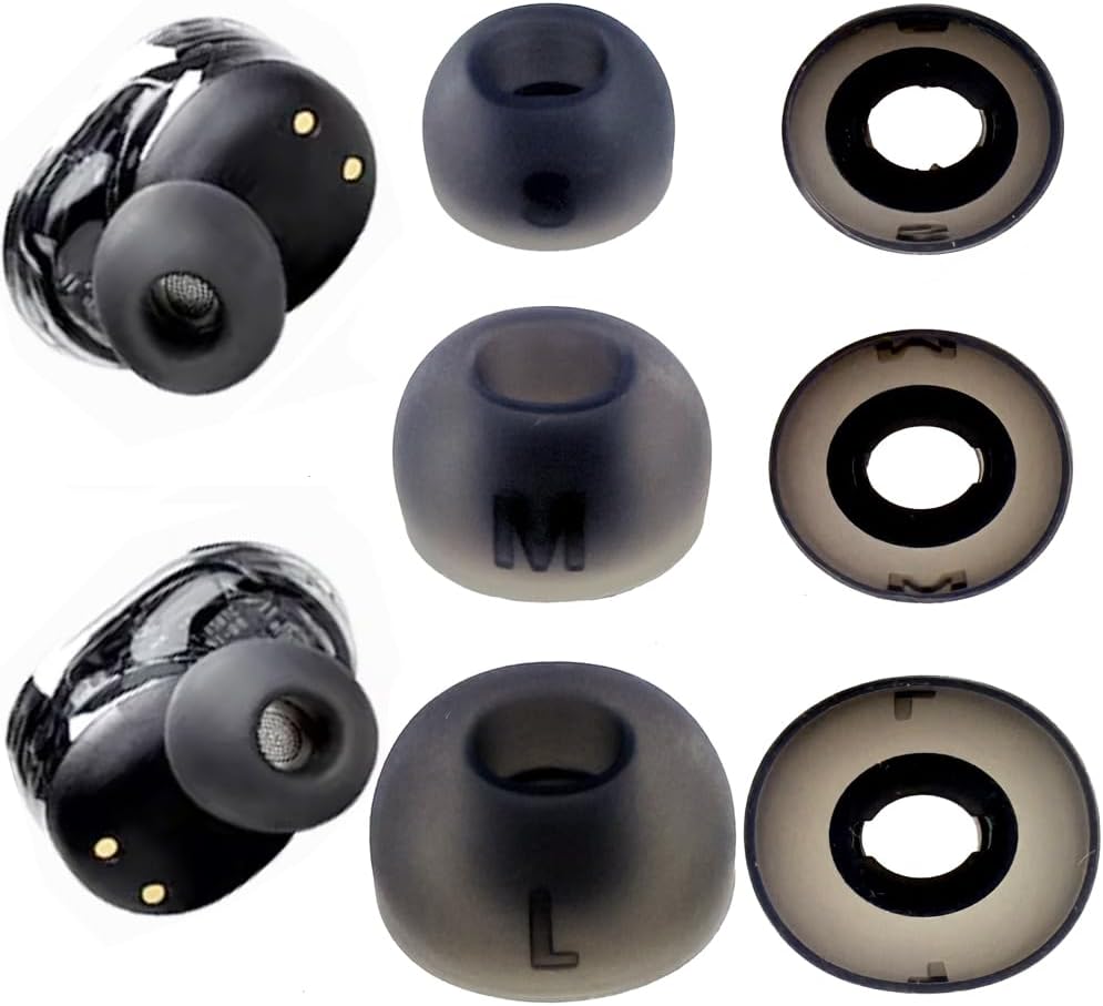 6X Eartips Replacement for JBL Tune Buds/JBL Tune Buds 2 Earpad, S/M/L Mark Inside -Black