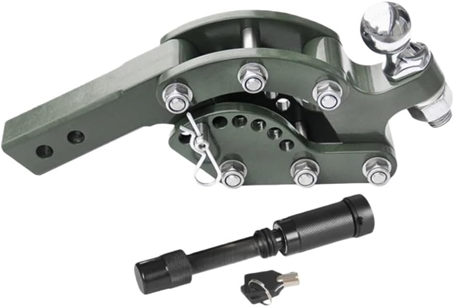 OUTMX Adjustable Stainless Steel Trailer Hitch Ball Mount Exterior Accessories Towing(Black)