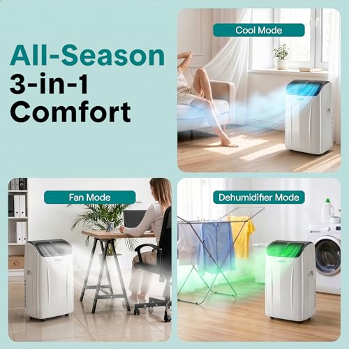 Image of SereneLife 14,000 BTU Portable Air Conditioner with Dehumidifier & Fan | Wi-Fi Enabled Portable AC Unit for Rooms up to 650 Sq Ft | Compact Standing Air Conditioner with Window Kit