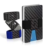 Fidelo Minimalist Wallet For Men - Slim RFID Blocking Mens Wallets Credit Card Holder. 3K Carbon Fib