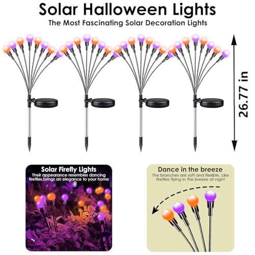 OZS 6Pack Total 48 LED Purple and Orange Solar Halloween Lights Outdoor の商品画像 6