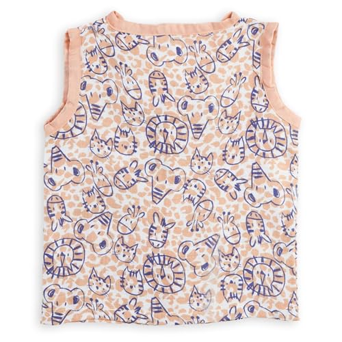 Image of The Boo Boo Club Muslin Jhabla and Short Set GOTS Certified Organic Cotton | Short Sleeve Snap Button Vest | Summer Wear Set | Printed Jhabla with shorts