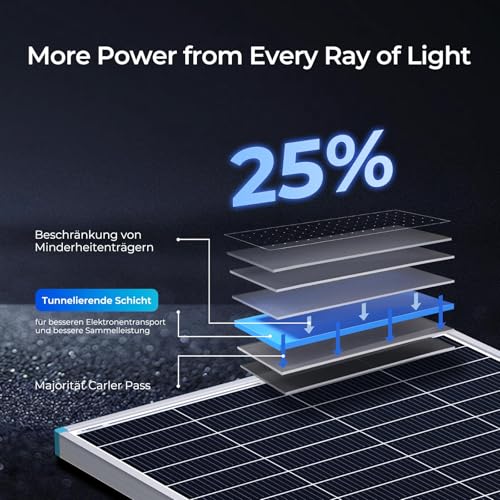 Renogy 16BB N-Typ 175 Watt 12V Solarmodul, 25% Hoch-Effizienz, PV Modul Ladegerät Solar Panel + olarmodul 4 Stück von Z- Halter für Montage Solarpanel Dachmontage Z-Halterung mit Muttern und Schrauben