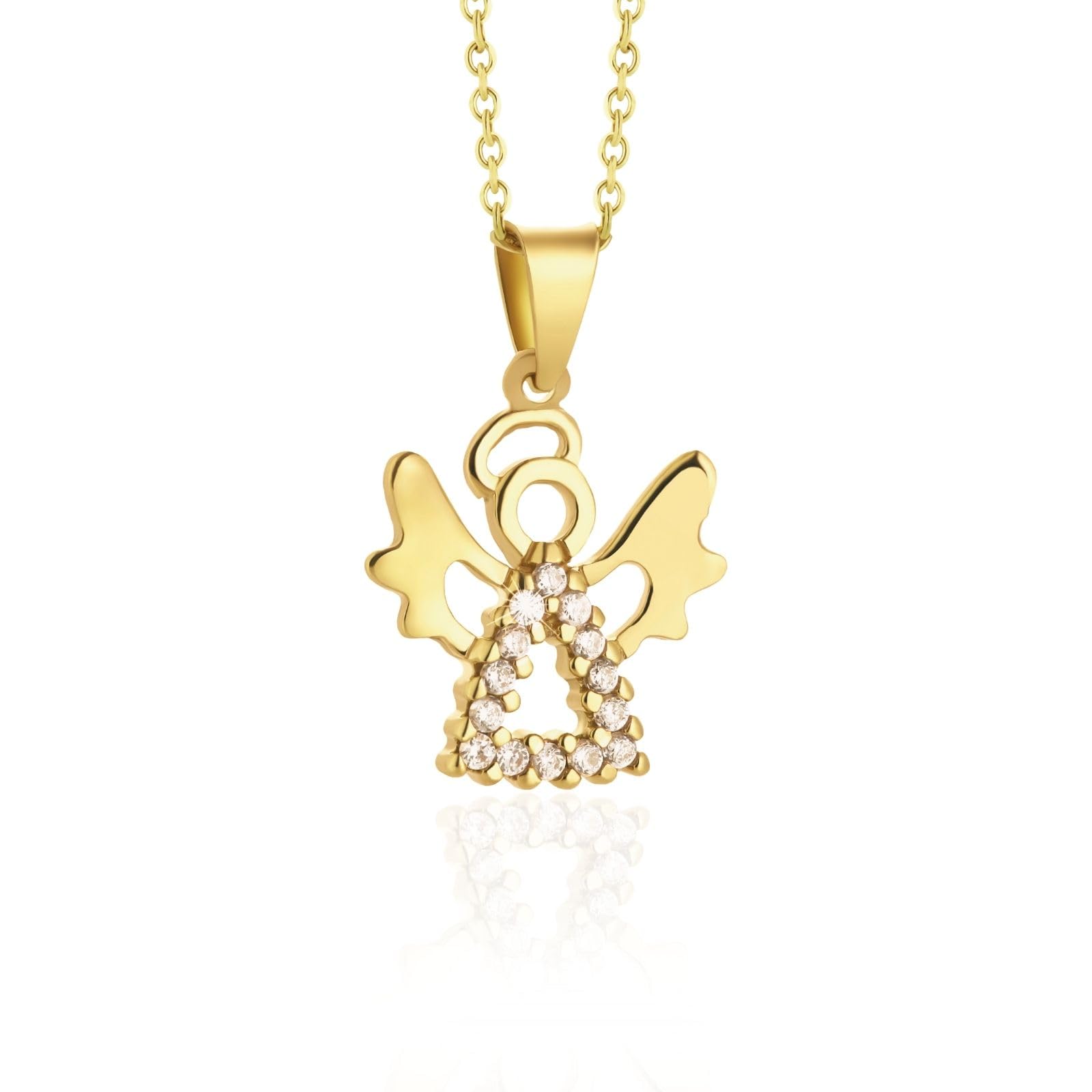 fish Goldene Schutzengel Halskette Mit Anmutigem Anhänger Aus Hochwertigem Material