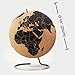 Suck UK Cork Globe | World Map Globe | Interactive Map | Push Pins Included | Desk Accessories | Office Decor | Educational Geography Gifts | Stainless Steel Stand | Desktop Display | Large - 30cm