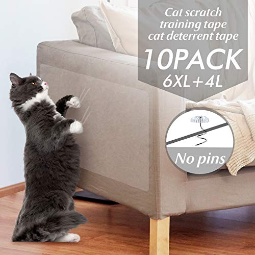 OIFIO Protetores de Móveis de Gatos, Fita Deterrente de Riscos, Protetor de Sofá para Gatos, 6 Peças