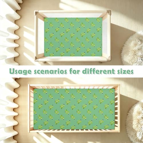 Drap de berceau imperméable lit sec bébé garçon style oiseau vert jade - 8