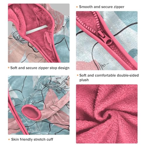 OTVEE Abstract Colored Tulips Flower Kids Hoodie Jacket Fall Spring Full Zip Warm Outwear Coat3