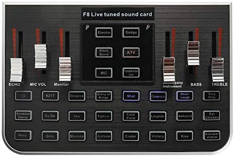 Godyluck Studio Audio Mixer Microphone Excellent Quality Voice Music Professional Audio USB Headset Webcast Entertainment Karaoke Steamer Live Sound Card F8 4 Modes